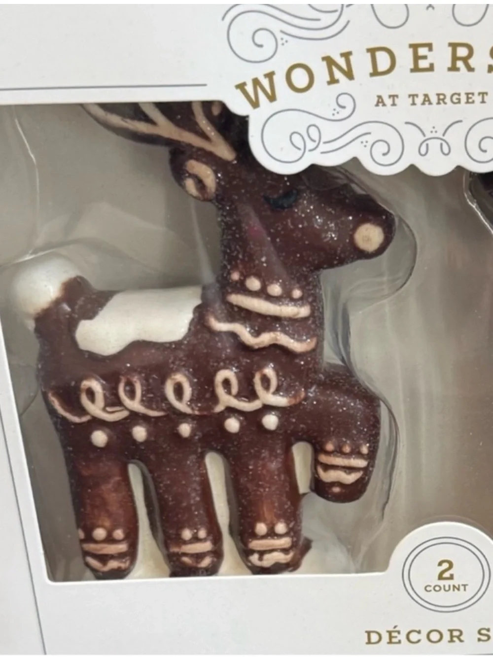 Set of 2 Ceramic Gingerbread Reindeer by Target's Wondershop, New!